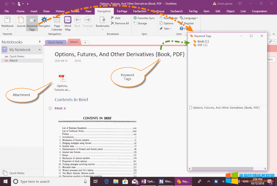 OneNote: OneNote Gem – Favorites 里的关键字标签 