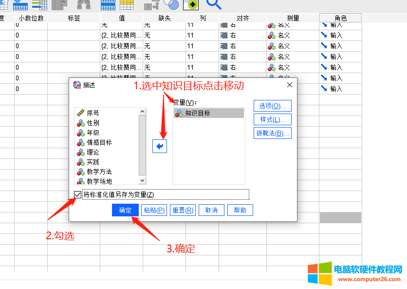 图2：标椎化“知识目标”变量